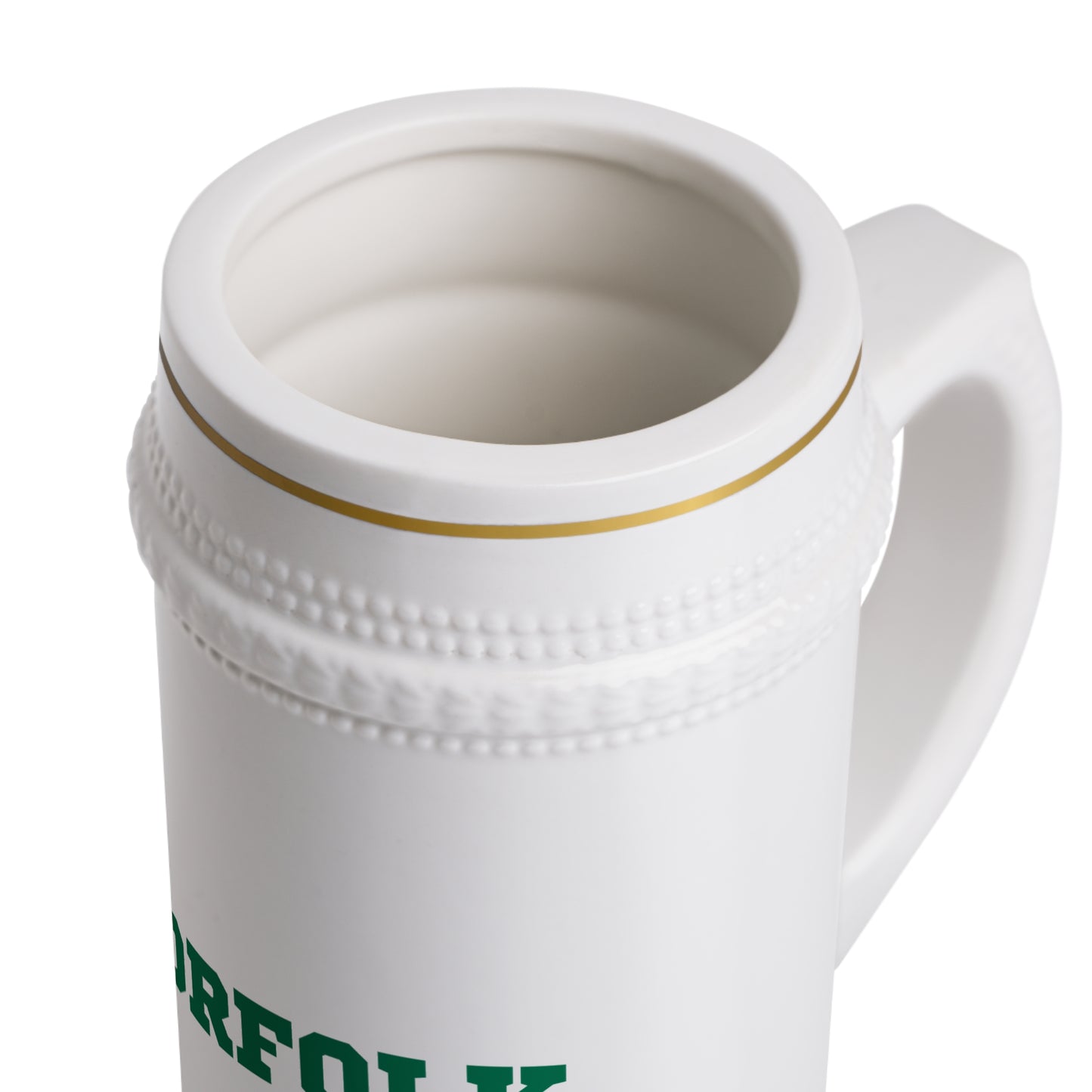 Norfolk State University "Norfolk Made" Ceramic Beer Stein – Vintage Green & Gold Beer Mug