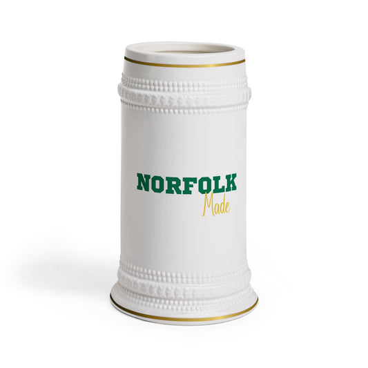 Norfolk State University "Norfolk Made" Ceramic Beer Stein – Vintage Green & Gold Beer Mug